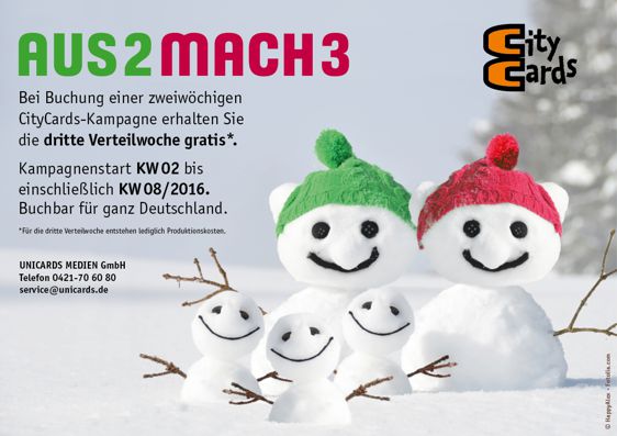 Bei CityCards gefrieren die Preise!