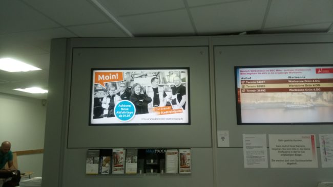 Bremer Abfallkalender auf Digital Signage Kampagne